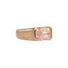 5.28 Carat Radiant Cut Vivid Pink Lab Diamond East West Half Bezel Ring