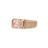 5.28 Carat Radiant Cut Vivid Pink Lab Diamond East West Half Bezel Ring