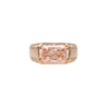 5.28 Carat Radiant Cut Vivid Pink Lab Diamond East West Half Bezel Ring