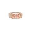5.28 Carat Radiant Cut Vivid Pink Lab Diamond East West Half Bezel Ring