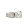 5.4 Carat Radiant Cut Lab Diamond Half Bezel East-West Unisex Ring