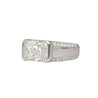 5.4 Carat Radiant Cut Lab Diamond Half Bezel East-West Unisex Ring