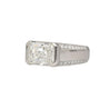 5.4 Carat Radiant Cut Lab Diamond Half Bezel East-West Unisex Ring