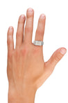 5.4 Carat Radiant Cut Lab Diamond Half Bezel East-West Unisex Ring