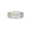 5.4 Carat Radiant Cut Lab Diamond Half Bezel East-West Unisex Ring
