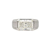 5.4 Carat Radiant Cut Lab Diamond Half Bezel East-West Unisex Ring