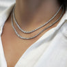 5.5 Carat Diamond 18K White Gold 4-Prong Graduated Tennis Necklace