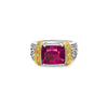 5.50 Carat Rubellite Tourmaline Carved Heart Motif Filigree East West Ring