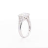 5.53 Carat Emerald Cut Lab Grown Diamond Half Bezel White Gold Ring