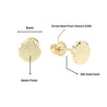 5mm Frosted Matte Round Screw Back 14K Gold Stud Earrings