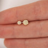 5mm Frosted Matte Round Screw Back 14K Gold Stud Earrings