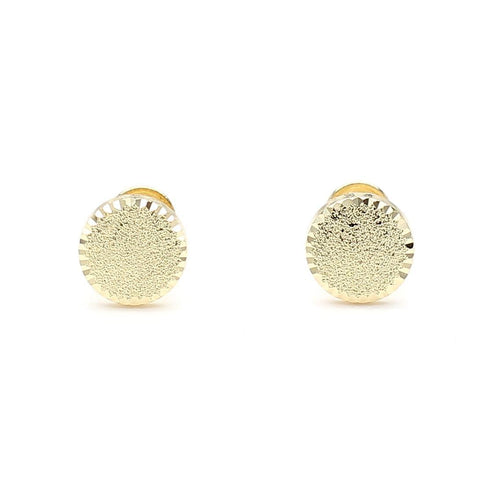 5mm Frosted Matte Round Screw Back 14K Gold Stud Earrings