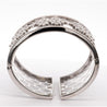 6.5 CTTW Round Cut Diamond Honeycomb Motif 18k White Gold Bangle Bracelet