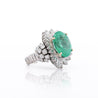 6.8 Carat Oval Cut Colombian Emerald and Diamond Platinum Ring