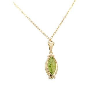 6.88 Carat Peridot Pendant Necklace in 14K Yellow Gold Rope Chain – Assay Jewelers