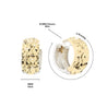 6mm Diamond Cut Reversible 14K Yellow To White Gold Huggie Hoop Earrings