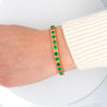 7 Carat Colombian Emerald Bracelet 18K Gold Vintage Box Link Matte Finish