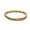 7 Carat Colombian Emerald Bracelet 18K Gold Vintage Box Link Matte Finish