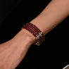 72 Carat Oval Ruby 5-Row Multi Link Tennis Bracelet in 18K Gold
