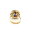 7.15 Carat Oval Cut Blue Sapphire & Diamond Halo Ring in 14K Yellow Gold