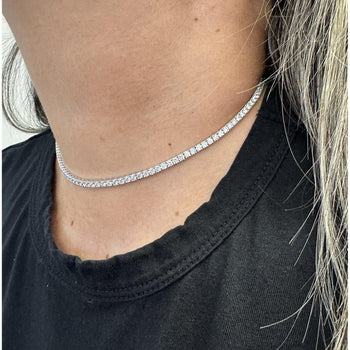 7.5 Carat Round Diamond Adjustable Choker Tennis Necklace 16-18" – Assay Jewelers