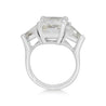 7.68ct TW Radiant & Trillion Cut Three Stone Engagement Ring