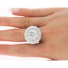 7.71 Carat Round Cut I2 Natural Diamond Cluster Ring in 18K White Gold