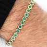 7.8 Carat Emerald Bezel Tennis Bracelet 5mm in 14K Yellow Gold