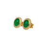 8.47 Carat Cabochon Emerald and Diamond Halo Earrings in 18K Gold