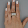 8.5 Carat Diamond Pave Set 18K Gold Vintage Dome Band Ring