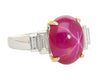 8.76 Carat Burma No Heat Star Ruby and Diamond Platinum Ring