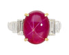 8.76 Carat Burma No Heat Star Ruby and Diamond Platinum Ring