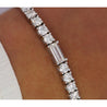 9-5 Carat Round & Emerald Cut Center Lab Diamond Tennis Bracelet in 18K