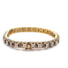 9 Carat Pave Diamond 14K Gold Mens Multi-Link Square Bracelet