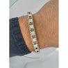 9 Carat Pave Diamond 14K Gold Mens Multi-Link Square Bracelet