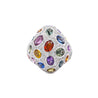 9.31 CTTW Mixed Color Sapphire, Amethyst, Garnet, Diamond Cluster Ring