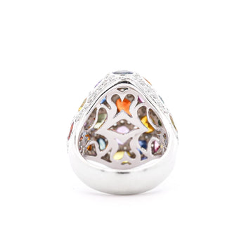 9.31 CTTW Mixed Color Sapphire, Amethyst, Garnet, Diamond Cluster Ring – Assay Jewelers