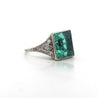 AGL Cert. 12 Carat Colombian Emerald Art Deco Antique Platinum Ring