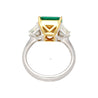 AGL Cert. 2.44 Carat No Oil Colombian Emerald & Trapezoid Diamond Ring