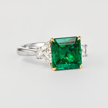 AGL Cert. 2.44 Carat No Oil Colombian Emerald & Trapezoid Diamond Ring – Assay Jewelers