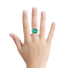 AGL Cert. 4.45 Carat Vivid Green Colombian Emerald Ring in 18K Gold