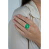 AGL Certified 17 Carat Octagonal Cut Minor Oil Colombian Emerald Ring