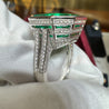 AGL Certified 17 Carat Octagonal Cut Minor Oil Colombian Emerald Ring