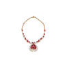 AGL Certified 22 Carat Pear Cut Burma Ruby and Diamond Chandelier Necklace