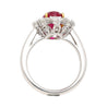 AGL Certify 3.04ct Pigeon Blood Ruby with Diamond Halo Ring