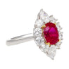 AGL Certified 3.04ct Pigeon Blood Ruby with Diamond Halo Ring