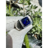 AGL Certified 3.5 Carat No Heat Blue Sapphire Platinum Mens Ring