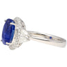 AGL Certified 4.07 Carat No Heat Burma Sapphire & Half Moon Diamond Ring
