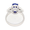 AGL Certified 4.07 Carat No Heat Burma Sapphire & Half Moon Diamond Ring