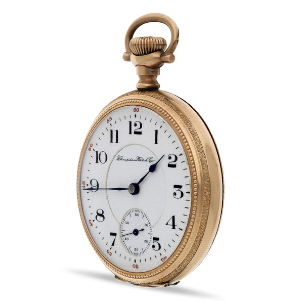 Antique 1915 Hampden Watch Co Railway 15J 16s 14K Gold Filled Open Face Pocket